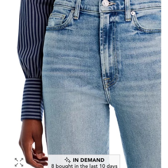 7 For All Mankind Light Blue High Rise Women's Jeans - Picture 3 of 6